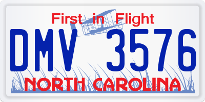 NC license plate DMV3576