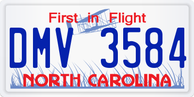 NC license plate DMV3584