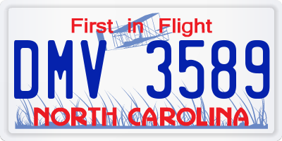 NC license plate DMV3589
