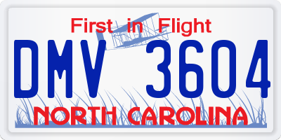 NC license plate DMV3604