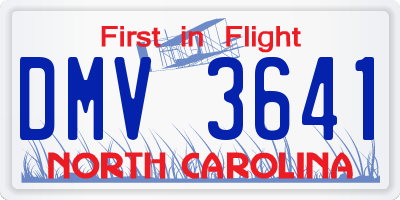 NC license plate DMV3641