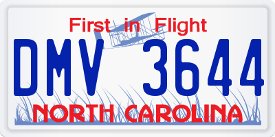 NC license plate DMV3644