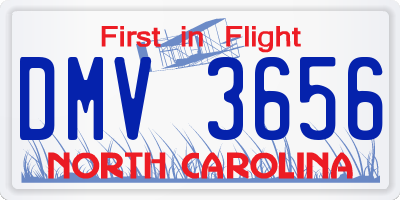 NC license plate DMV3656