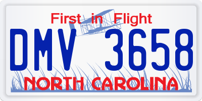 NC license plate DMV3658