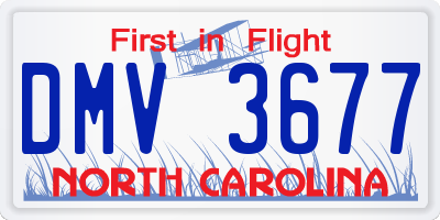 NC license plate DMV3677