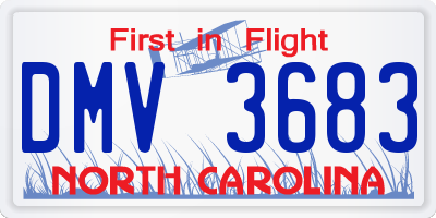 NC license plate DMV3683