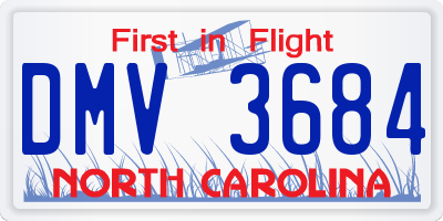 NC license plate DMV3684