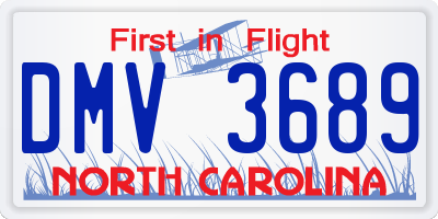 NC license plate DMV3689
