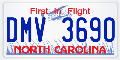 NC license plate DMV3690