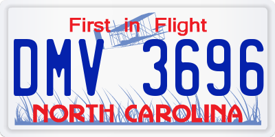 NC license plate DMV3696