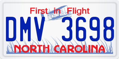 NC license plate DMV3698