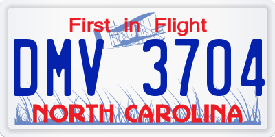 NC license plate DMV3704