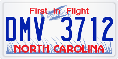 NC license plate DMV3712