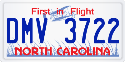 NC license plate DMV3722