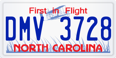 NC license plate DMV3728