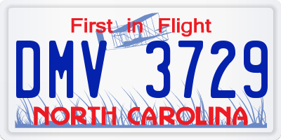 NC license plate DMV3729