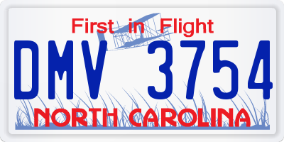 NC license plate DMV3754