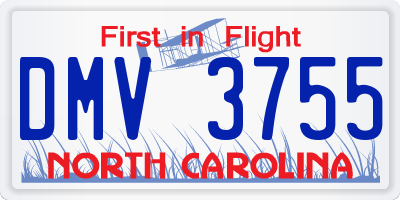 NC license plate DMV3755