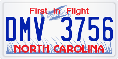 NC license plate DMV3756