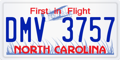 NC license plate DMV3757