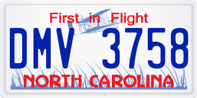 NC license plate DMV3758