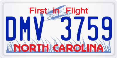 NC license plate DMV3759