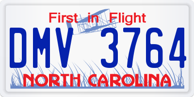 NC license plate DMV3764