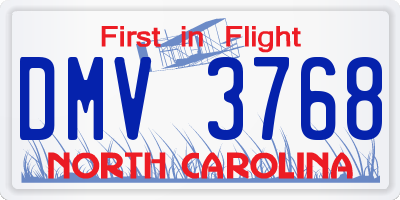 NC license plate DMV3768