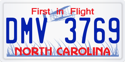 NC license plate DMV3769