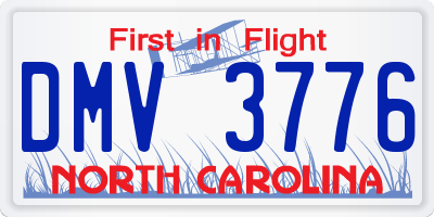 NC license plate DMV3776