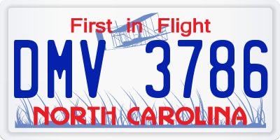 NC license plate DMV3786