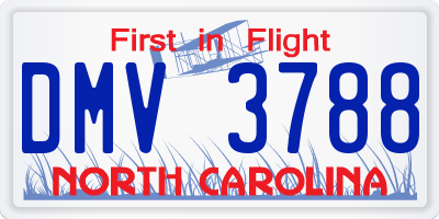 NC license plate DMV3788