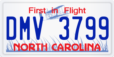NC license plate DMV3799