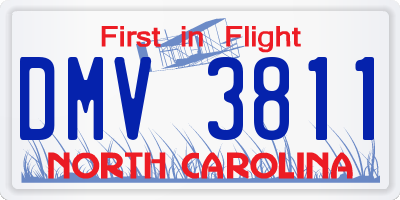 NC license plate DMV3811