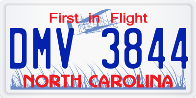 NC license plate DMV3844