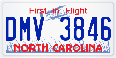 NC license plate DMV3846