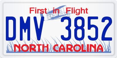 NC license plate DMV3852