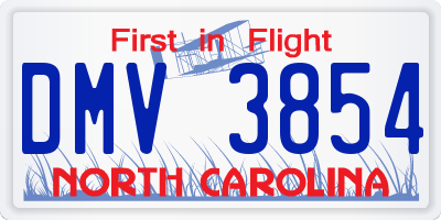 NC license plate DMV3854