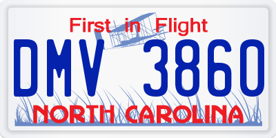 NC license plate DMV3860