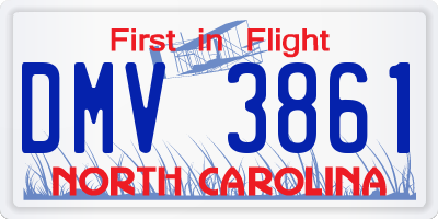 NC license plate DMV3861