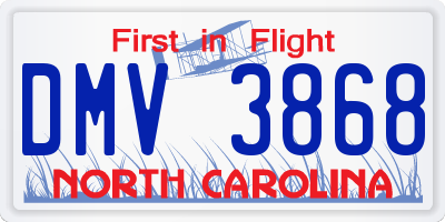 NC license plate DMV3868