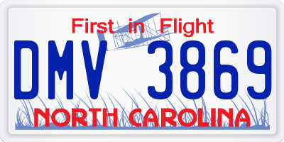 NC license plate DMV3869