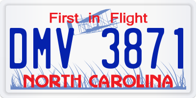 NC license plate DMV3871