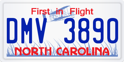 NC license plate DMV3890