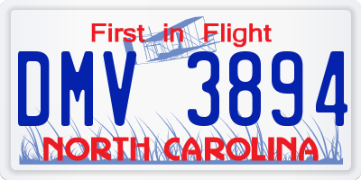 NC license plate DMV3894