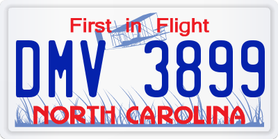 NC license plate DMV3899