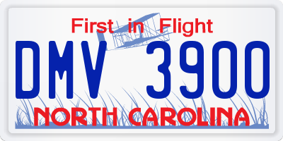 NC license plate DMV3900