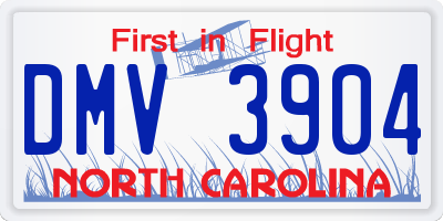 NC license plate DMV3904