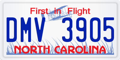 NC license plate DMV3905