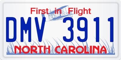 NC license plate DMV3911